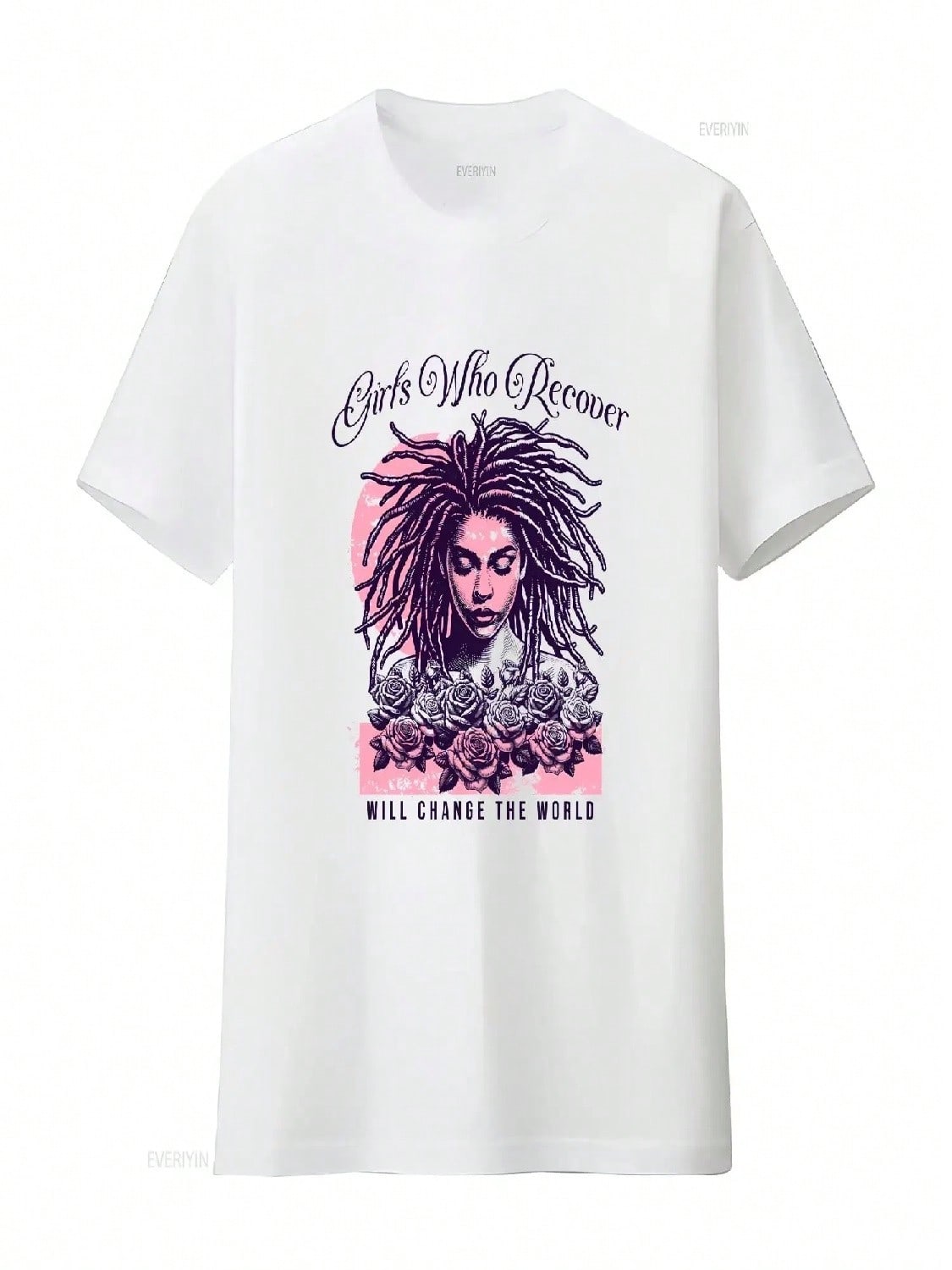 Womens Addiction Recovery T Shirt Inspiring Sobriety Girls Who Recover Will Change The World Vintage Washed Stretched Unisex S