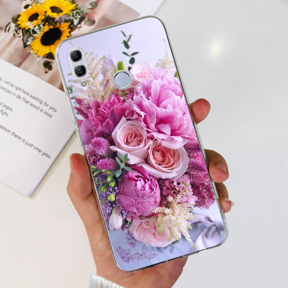 For Honor 10 Lite HRY-LX1 Case Luxury Flower Love Soft TPU Silicone Clear Cover For Huawei Honor 10Lite 6.21" Phone Case Fundas
