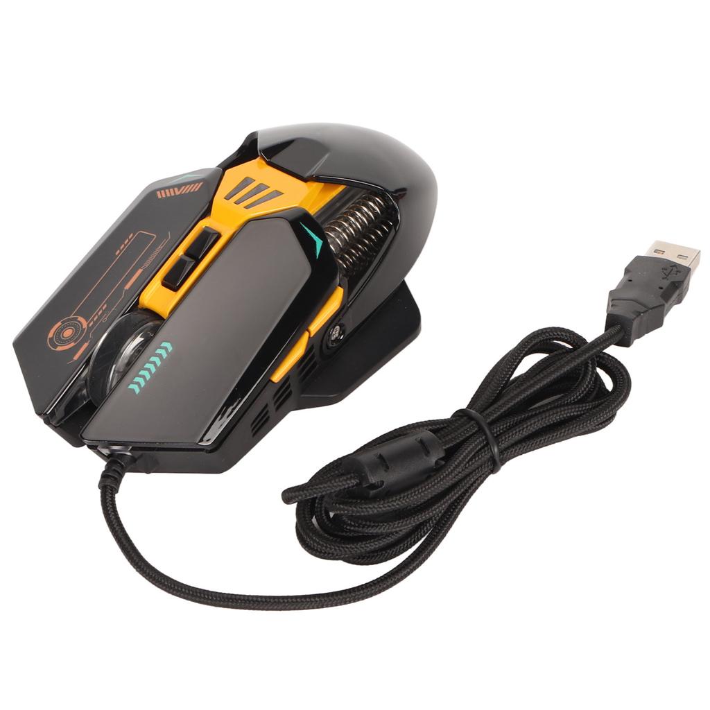 Wired Mouse Ergonomic RGB Backlit Adjustable DPI 7 Programmable Keys Gaming Mouse for Gaming Office Study Black
