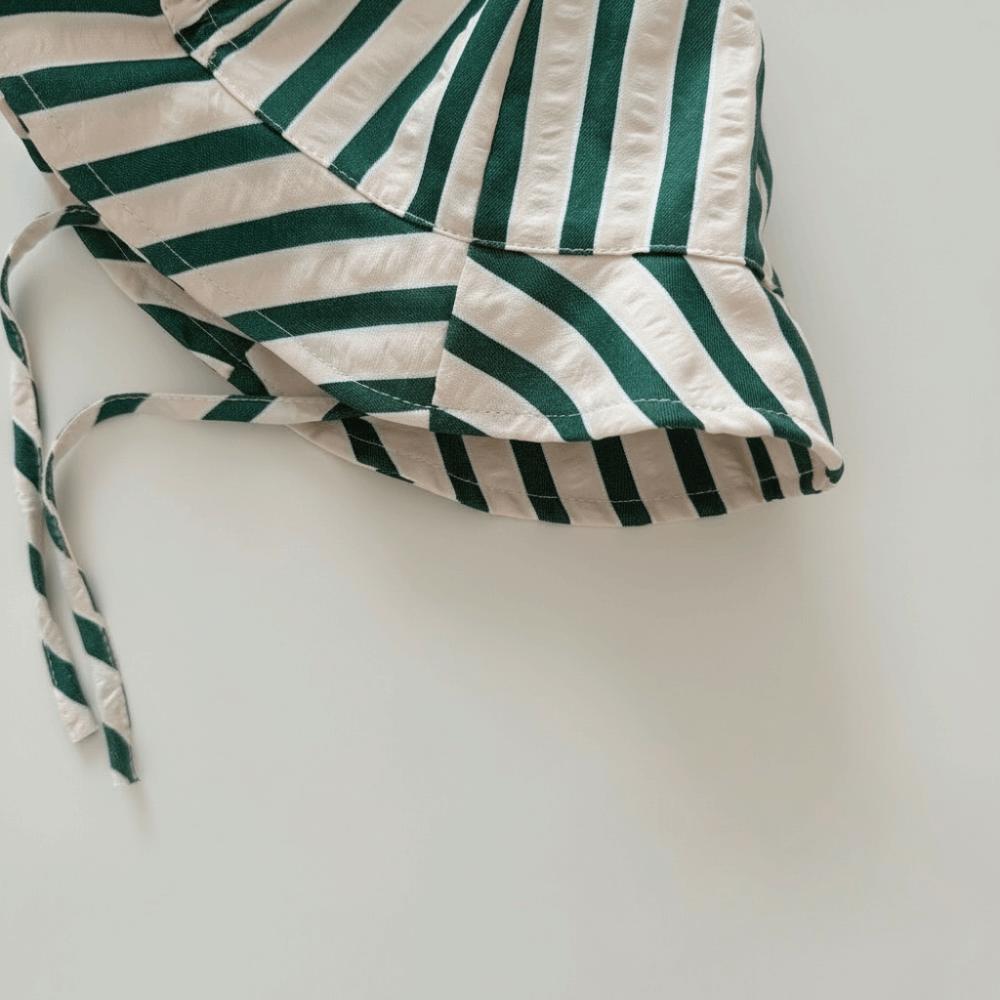 Striped Pattern Double Sided Baby Bucket Hat Plaid Pattern Panama Bonnet Travel