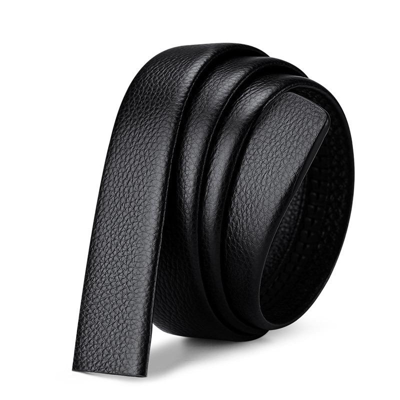 Men's genuine leather belt - no buckle, automatic clasp, full grain leather