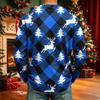 Men's Corduroy Long Sleeve Neck Shirt with Christmas Print Holiday Party Top