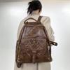 Women'S Pleated Vintage Maillard Backpack Large Capacity Millennium Spice Girls Shoulder Bag