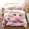 Rainbow Unicorn Cartoon Animation Student Dormitory 3D Home Textile Sheet Kit Three-Piece Quilt Cover Sheet Digital Geometric Pattern