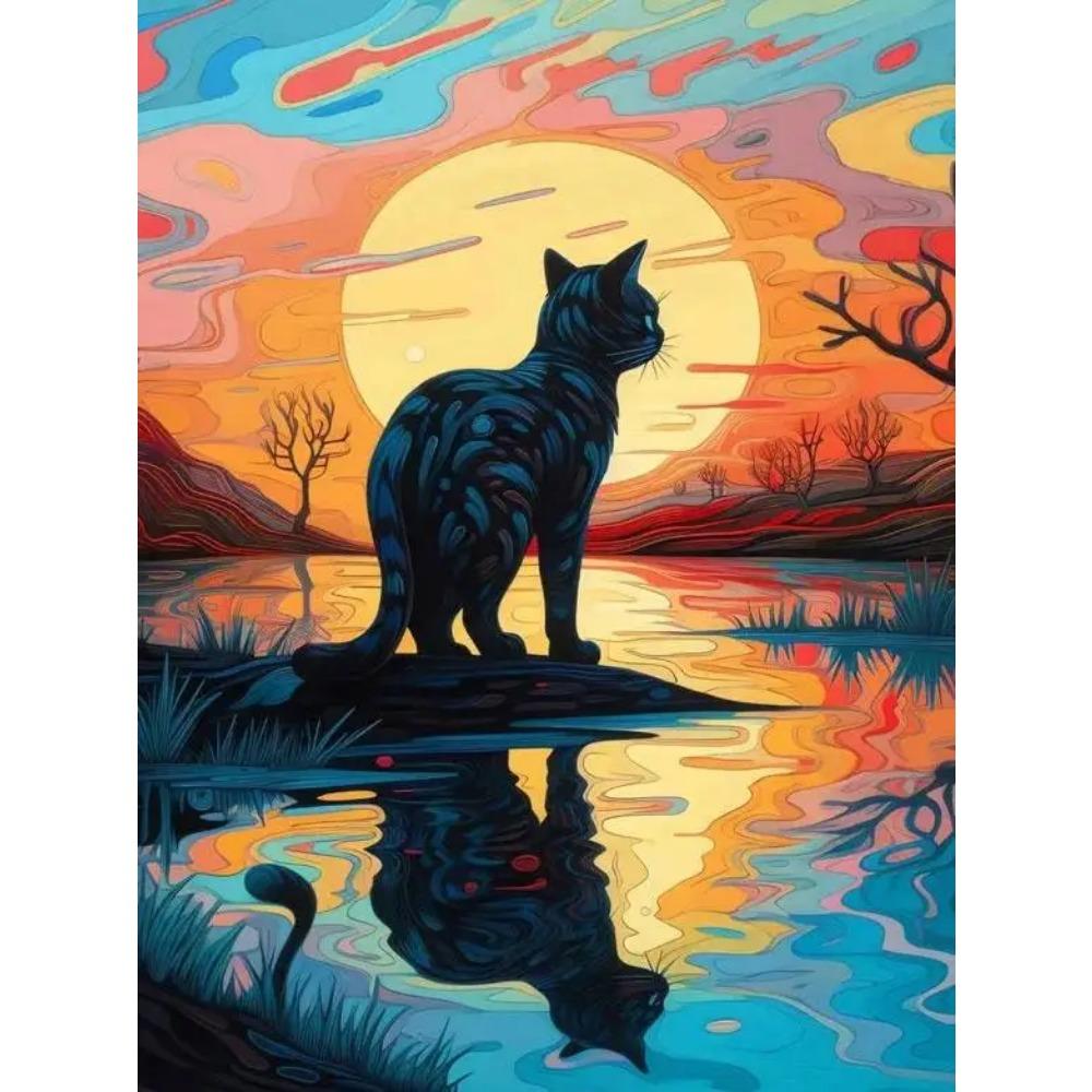 DIY Full Round Diamond Painting Cross Stitch 3D Animal Art Style Home Landscape Decorative Diamond Painting 5d Diamond Art Painting