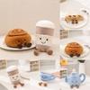 Cup Coffee Teapot Baguette Cinnamon Roll Baguette Plush Toys Short Fabric Kids