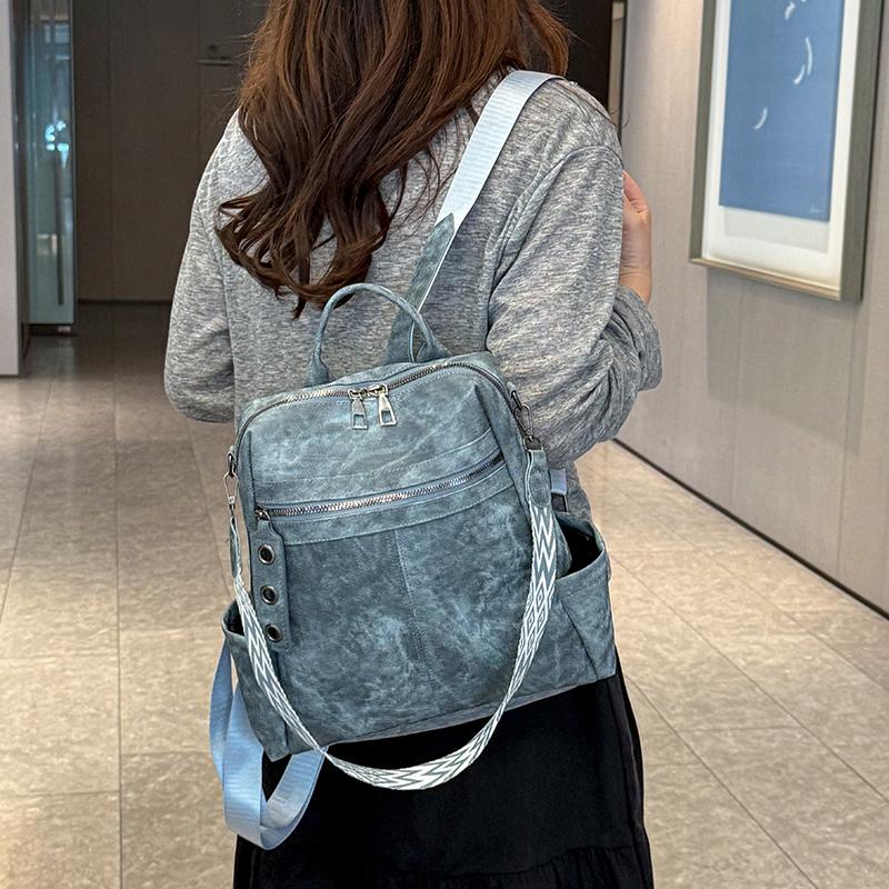 Mochila PU para Mujer Mochila de Gran Capacidad Bolso de Hombro Multifunción