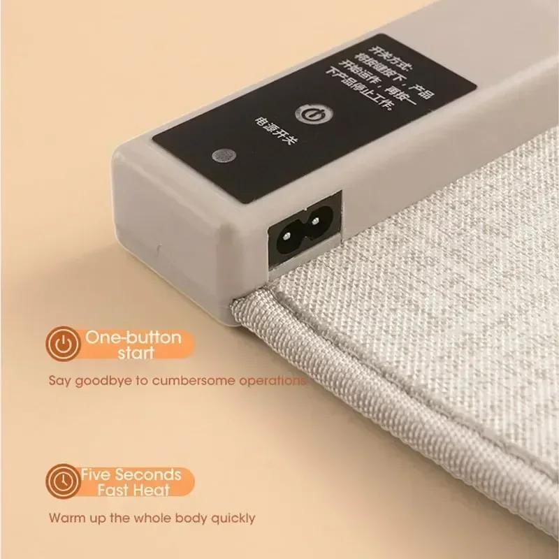 Electric Portable Foot Warmer Heating Pad Foldable Adjustable Thermostat Fast Heating for Home Office Winter Warm Feet