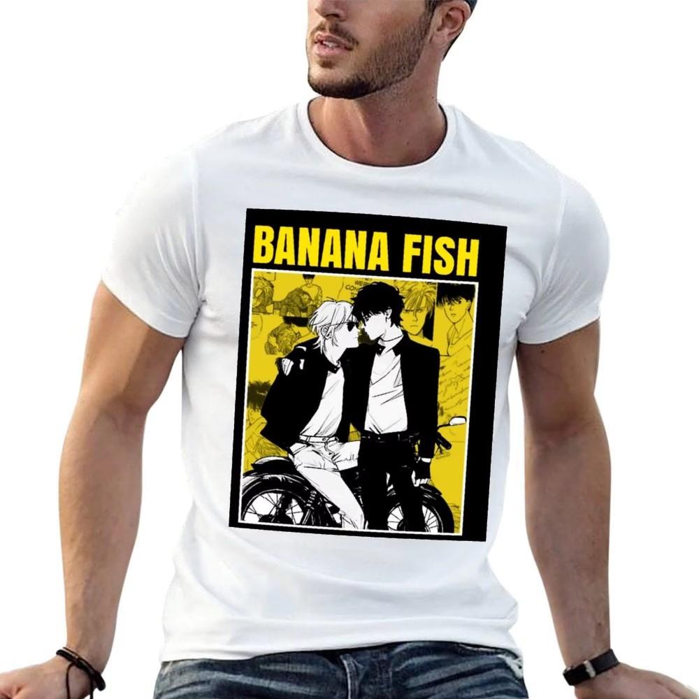 Banana Fish Anime T-shirt Vintage Y2K Aesthetic Unisex Oversized Short Sleeve Summer Cotton Retro Streetwear 2026 Hot Sale