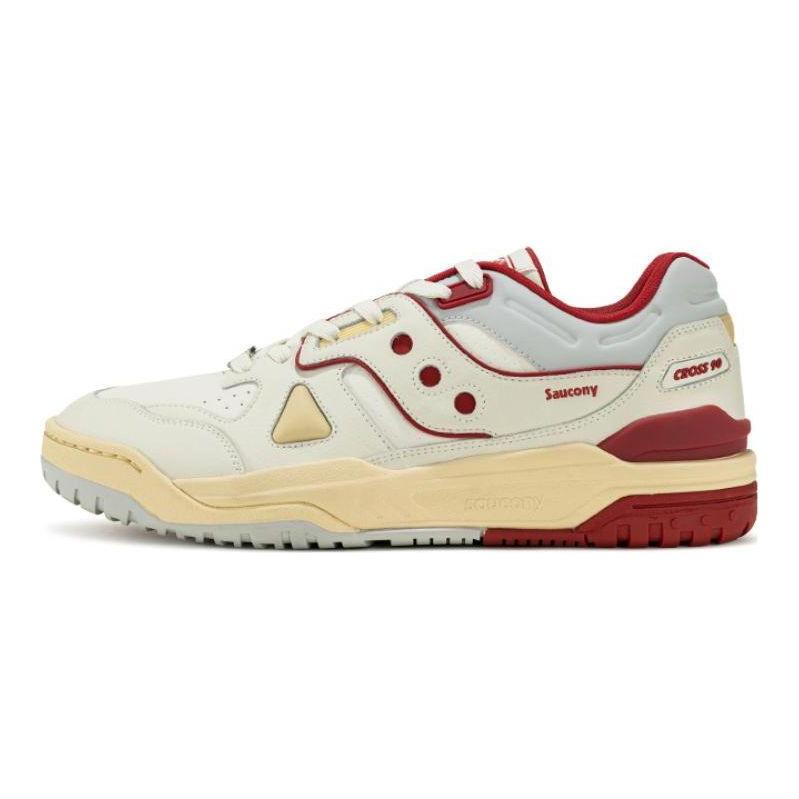SAUCONY Cross 90 Kožené Protiskluzové Odolné Nízké Tenisky Unisex Tenisky Bílá Červená S79035-17