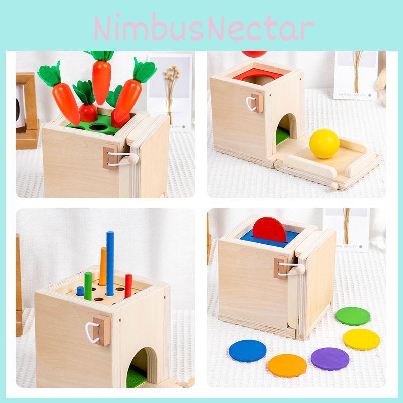 Coin Wooden Operated Carrot Pulling Stick Multifunctional Game Box Toys Kid