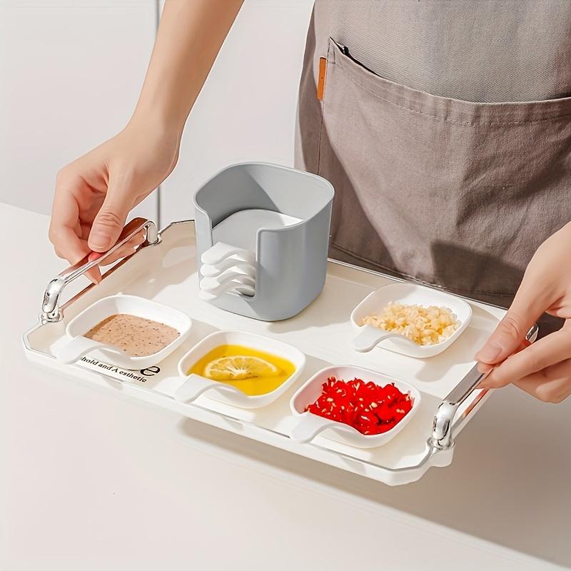 7pcs/set Sauce Plate Versatile Dipping Plates Set Condiments Food Preset Container Fruit Snack Plate Kitchen Restaurant Accessor