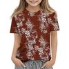 Children's Casual Versatile Pattern Children's Women's Short Sleeved Round Neck T-shirt