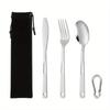 Stainless Steel Portable Outdoor Camping Multi-functional Combination Cutlery Knife and Fork Set Fan Fork and Spoon