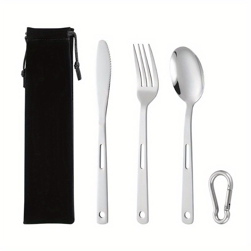 Stainless Steel Portable Outdoor Camping Multi-functional Combination Cutlery Knife and Fork Set Fan Fork and Spoon