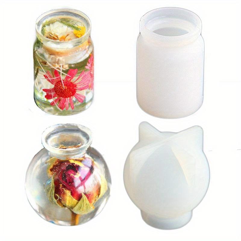 2Pcs Mini Bottle Epoxy Resin Mold Small Box Pendant Storage Container Jar Silicone Molds for DIY Earrings Jewelry