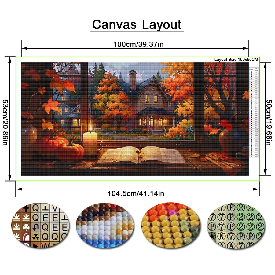 Window Candles Books Large Size Diamond Painting Diy Full Square Round Drill Rhinestone Embroidery Scenery Mosaic Cross Stitch Kits Wall Decor
