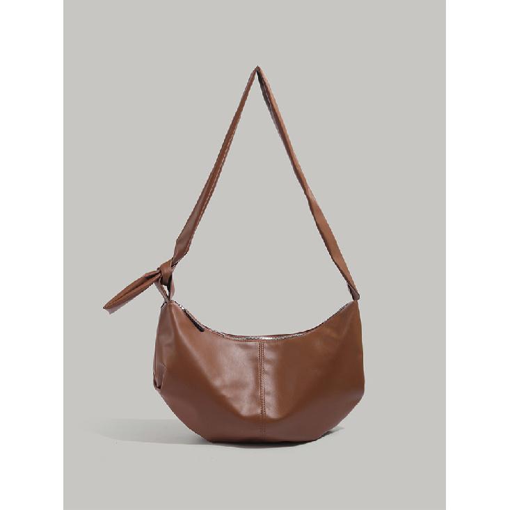 

Cross-Border New Style Horn Bag High-End Retro Dumpling Bag Fashion Versatile Shoulder Bag Niche Simple Crossbody Bag Trendy коричневий