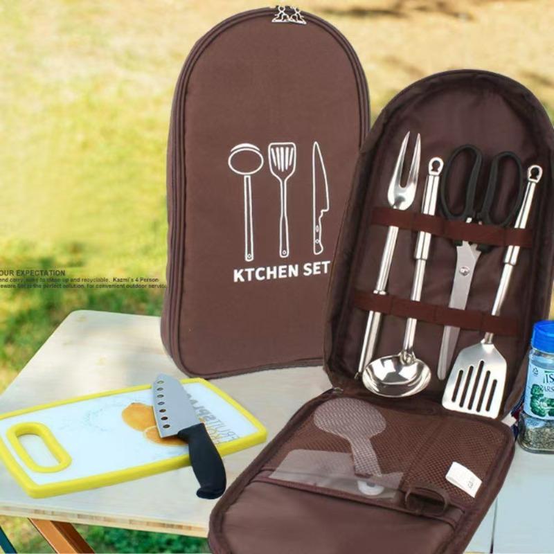 Outdoor Cooking Bag Camping Storage Bag PortableCooking Utensil Organizer Storage Pouch Picnic Bag  Utensil Storage Pouch