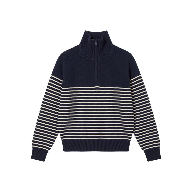 DEESHA Girls' Striped Half-Zip Pullover Sweater