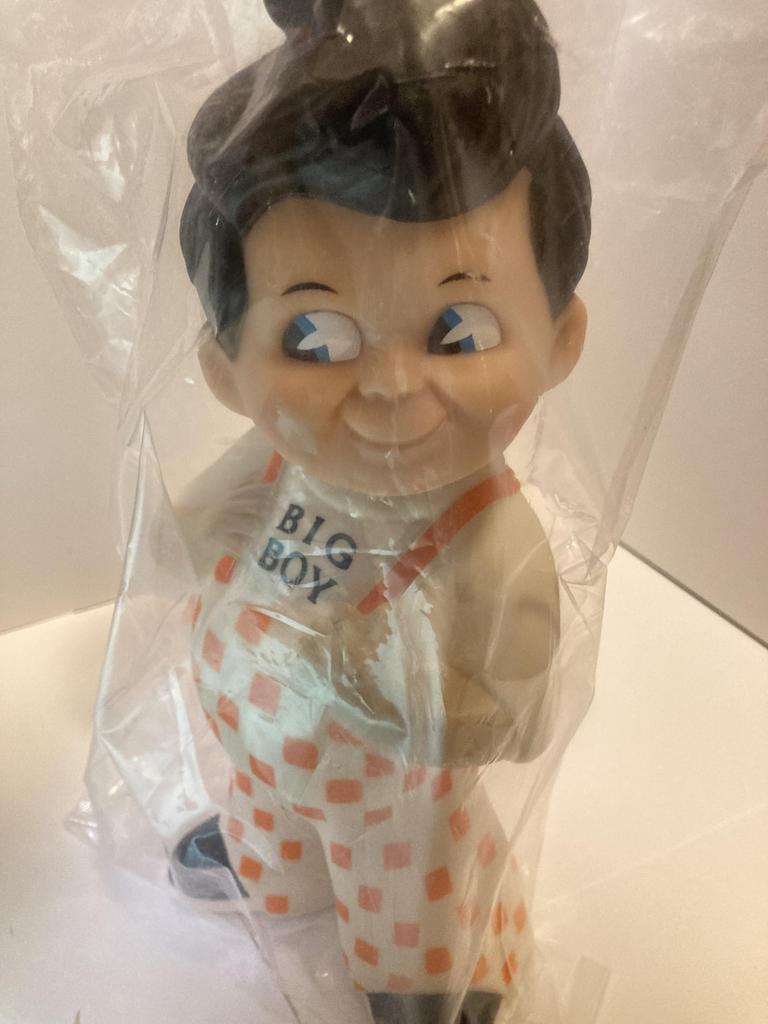 Big Boy Soft Vinyl Coin Soft Vinyl Orange Square Pattern Bank, Doll,