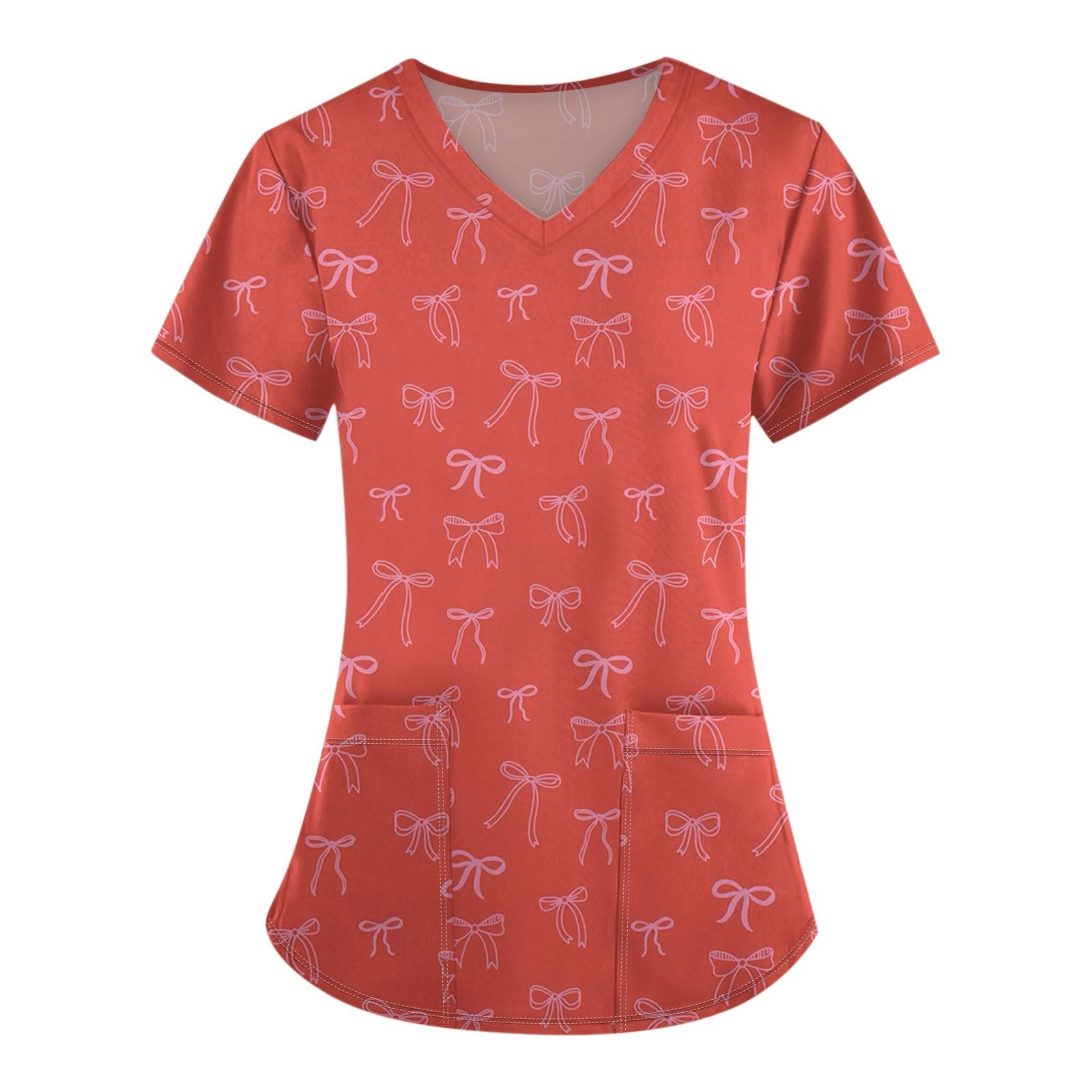 

Женский модный комбинезон с короткими рукавами и принтом в виде банта и карманами XL красный