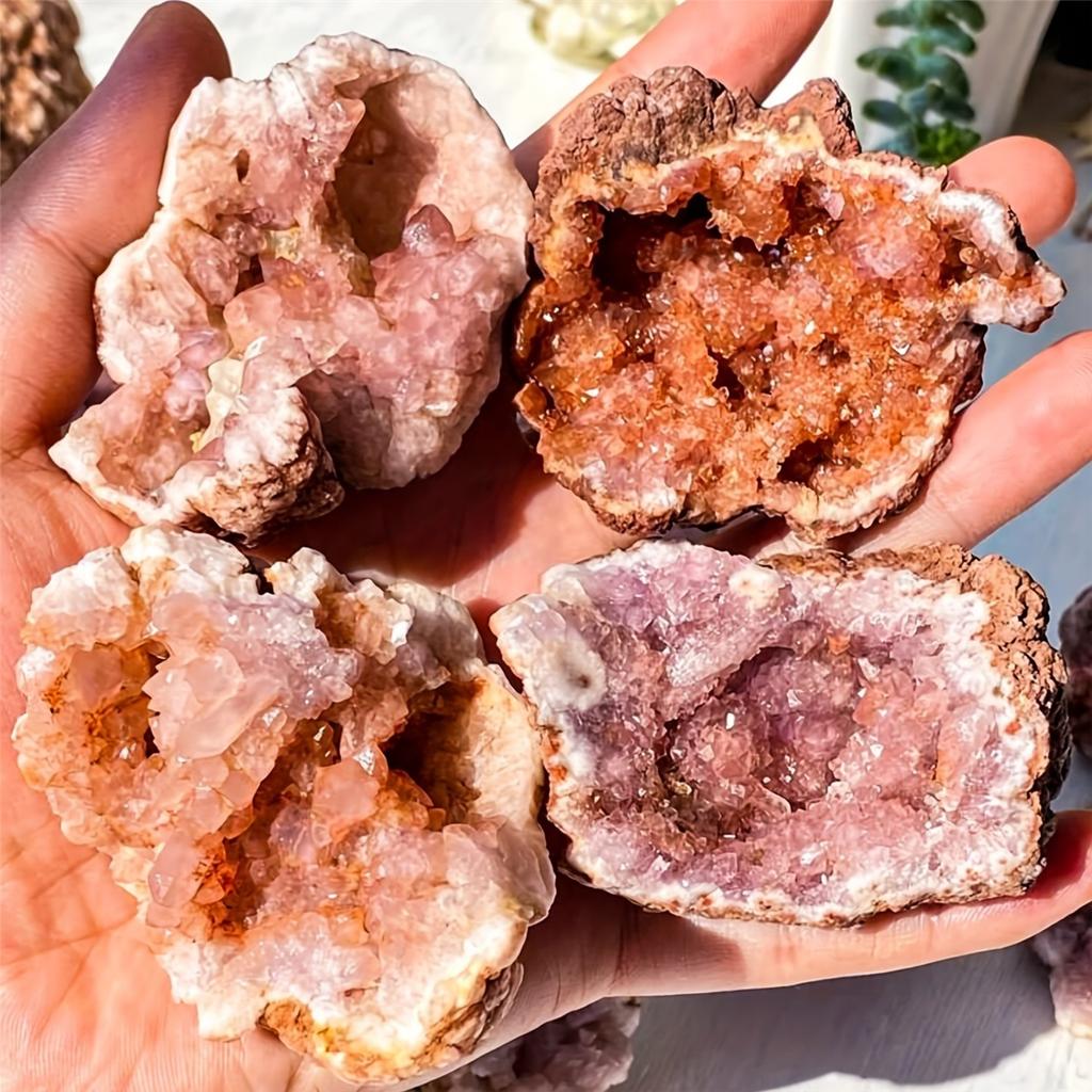 1pc 10-100g Natural Argentina Pink Amethyst Geode, Crystal Cluster Mineral Specimen Healing Stone Home Decor Unique Gift