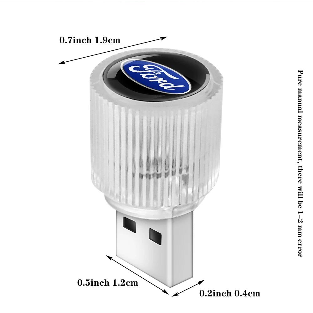 Car Sticker Ford Car Mini USB LED Light Decorative Atmosphere Lamps Auto Portable Light For Ford ST FOCUS 2 3 Mondeo Fiesta Kuga