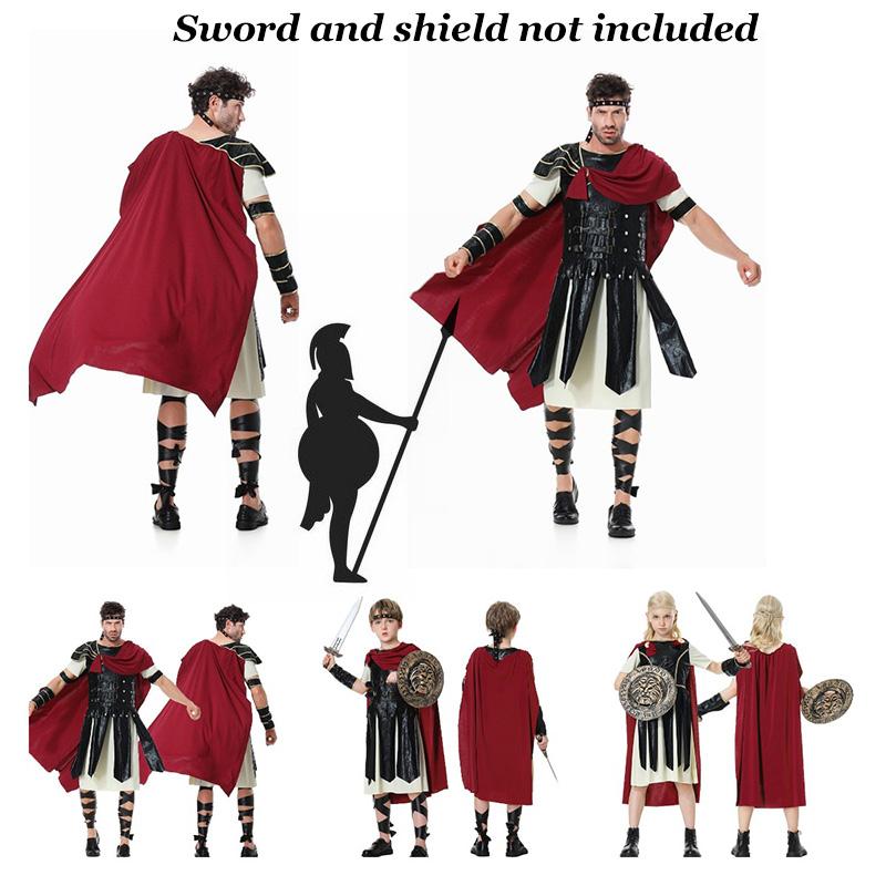 Cos Warrior Roman Costume Kids Set Parentchild Soldier Stage Halloween Up Dress