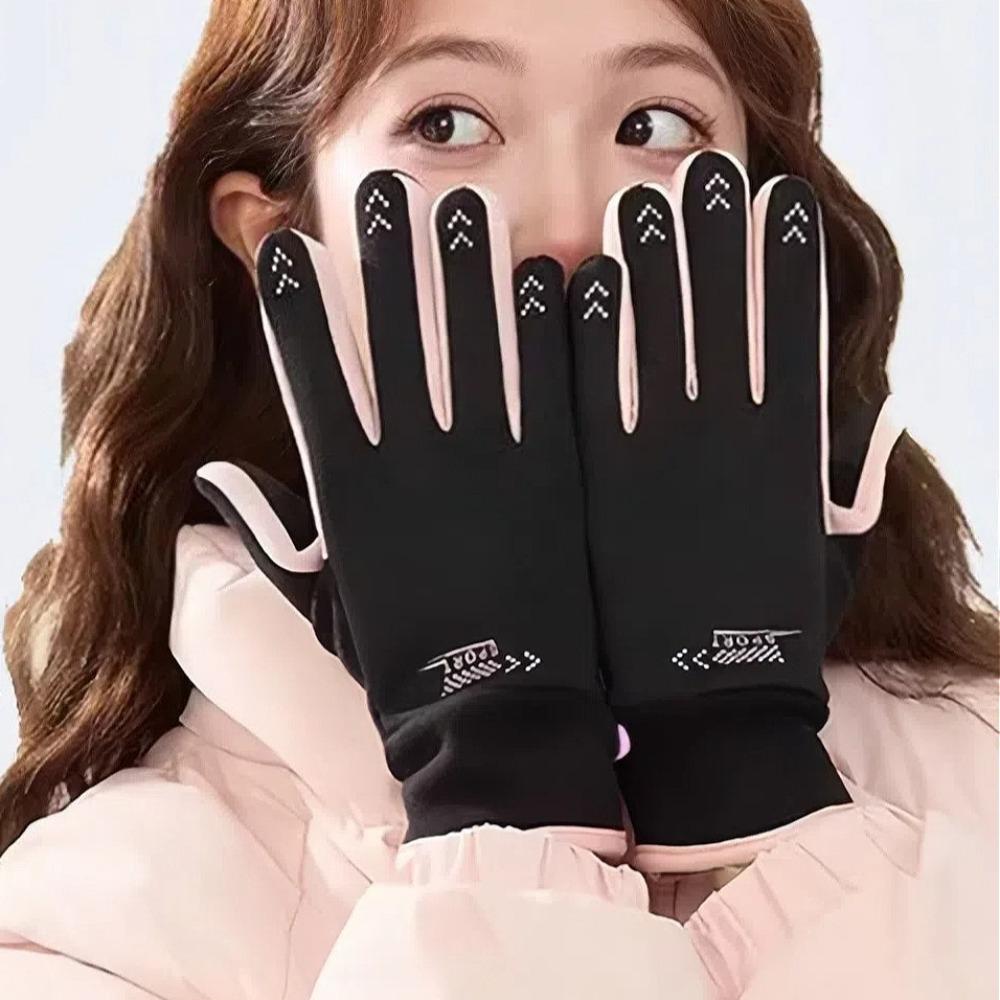 Outdoor Sports Gloves Winter Thermal Touchscreen Windproof Cold Resistant with Fleece Lining for Cycling Skiing Motorcycle