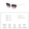 New Sunglasses Fashionable Retro Diamond-set Letters F Sunglasses Metal Frameless Edge Cut 90272