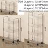 Mobile Shelf with Wheel Multi-Layers Storage Rack Home Trolley for Snacks Cosmetic Sundries Organizer 2/3/4 Tiers Rolling Cart