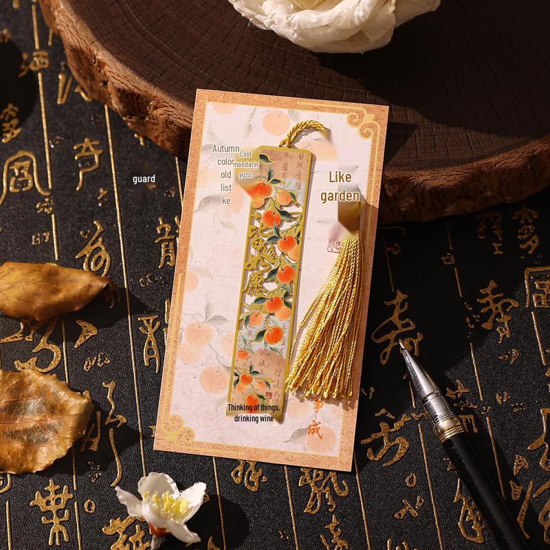 Elegant Chinese-Style Metal Bookmark for Primary Students - Cultural & Creative Souvenir