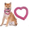 Creative heart-shaped dog chew toy, durable and fun for cat training and chewing, Christmas pet supplies, Dark Pink.