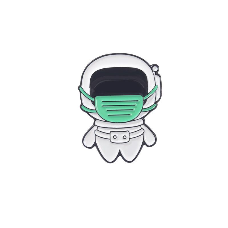 Stylish Astronaut Geometric Badge Pin Made Of Durable Alloy For All Gender Wear