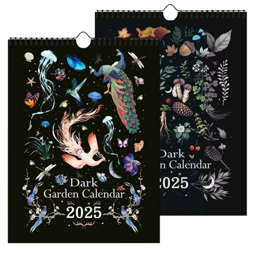 Dark Forest English Wall hanging Calendar INS Calendar Planner 2025 Wall Lunar Calendars  New Year