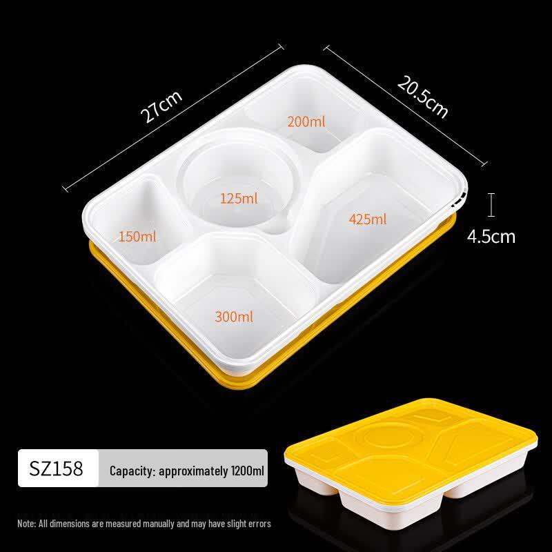 Jingzhifeng Disposable 5-Compartment Bento Lunch Box