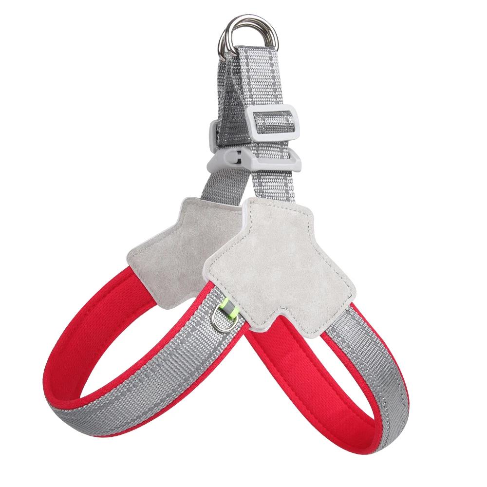 

New dog harness saddle-style pet chest harness breathable reflective dog harness durable pet supplies S красный