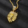 Hip Hop Necklace Accessories for Men and Women, Trendy Brand Accessories, Alloy Full Diamond Gold Lion Pendant