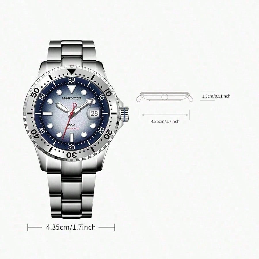 Moemton Men's Automatic Mechanical Watch with Stainless Steel M124.BSSA01