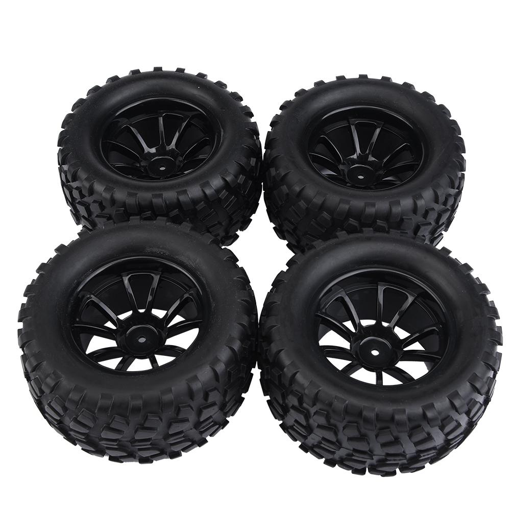 4pc Set 1:10 RC Wheel Tire Rubber Tires for Hsp Redcat Exceed Truck Off Road Car (10 Holes)