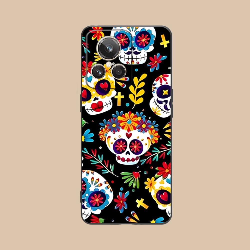

Day of the Dead Matte TPU Mobile Phone Case for Realme 15 14 13 12 11 10 9 Pro Plus T i Lite 5G Colorful Printing Cover realme 9i 5G