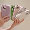 Custodia in Peluche a Forma di Rana per Telefono per iPhone 17/16/15/14 Pro/Pro Max - Morbida, Carina, Cornice Autunnale/Invernale