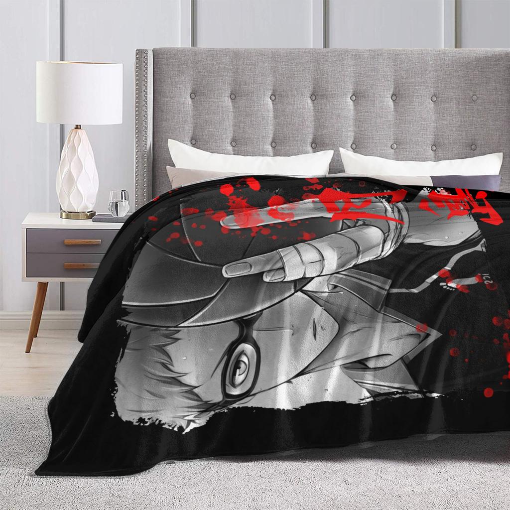 Haikyuu Kei Tsukishima Blanket Fleece Printed Karasuno Volleyball Kageyama Portable Soft Throw Blanket for Sofa Couch Bedspread