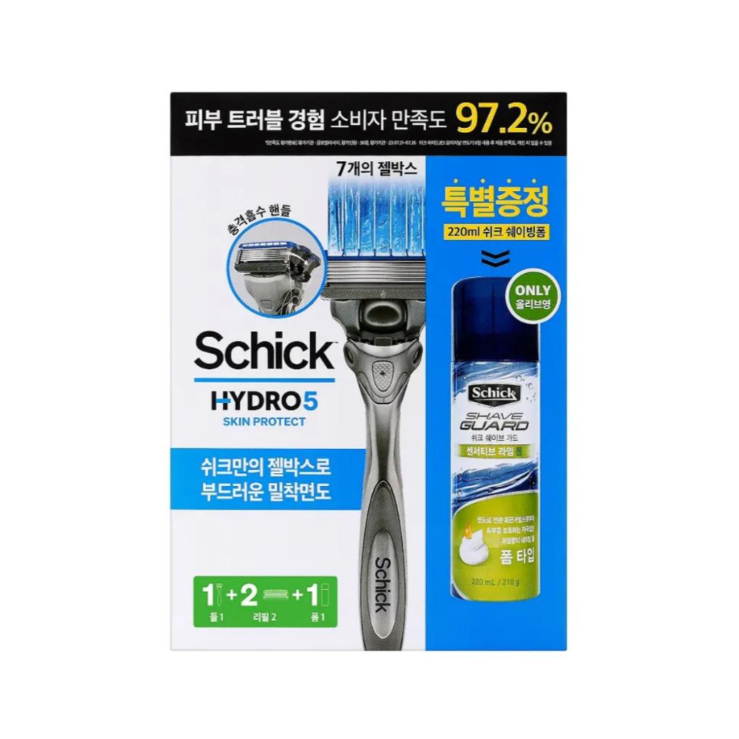 

Schick Hydro 5 Skin Protect Shaving Set (Handle + 2 Blade Refills + Shaving Foam 220ml)