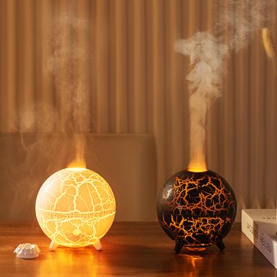 Kreativer Planeten-Aroma-Diffusor, USB-betrieben, Farb-LED-Nachtlicht, Flammenriss-Projektion, Luftbefeuchter für Schlafzimmer, Luftreinigung