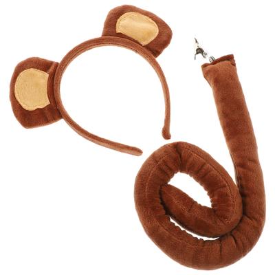 Ape Pannebånd Sett Tilbehør Dyredekorasjon Barneopptreden Utkledning Hale Avtakbar (klippversjon) Øre Cosplay