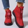 New Women Boots Comfortable Flat Ankle Boots Luxury Casual Thickened Warm Shoes Fashion Handmade Cotton Shoes Women 36-43
