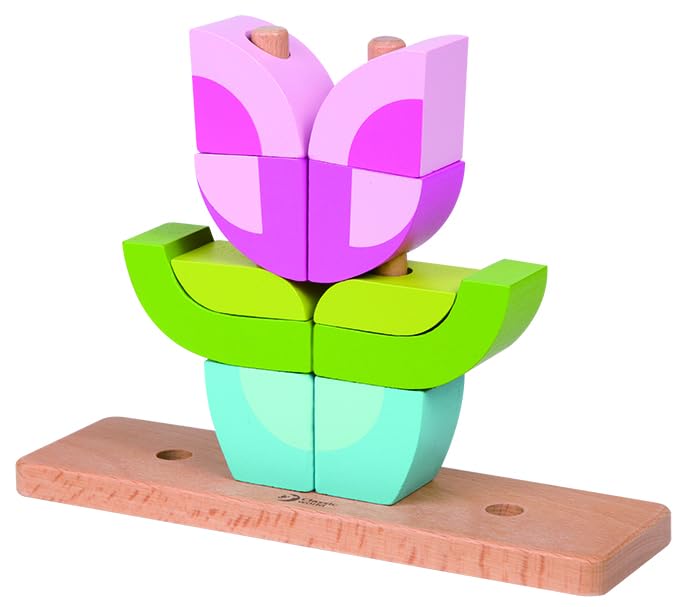 Classic Owl Block Set (CL3708), a Wooden Stacking Block Building Block Set with 3D Puzzles for Children Aged 1 Year and 18 Months.