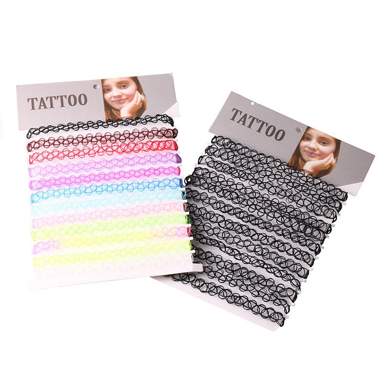 Color Simple Transparent Color Woven Retro Empty Imitation Tattoo Fishing Line Necklace